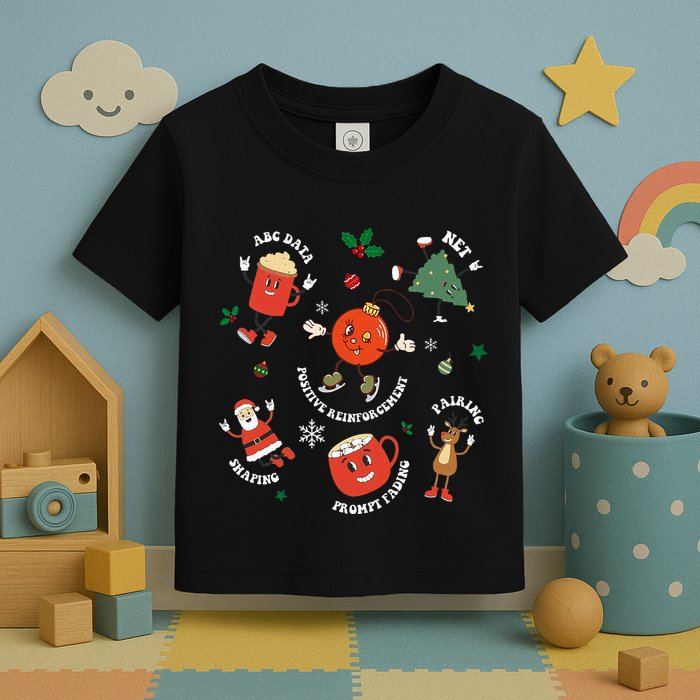 Christmas Behavior Therapist Aba Squad Behavior Analyst Toddler T-Shirt