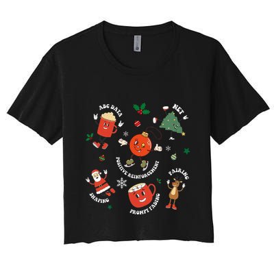 Christmas Behavior Therapist Aba Squad Behavior Analyst Crop Top