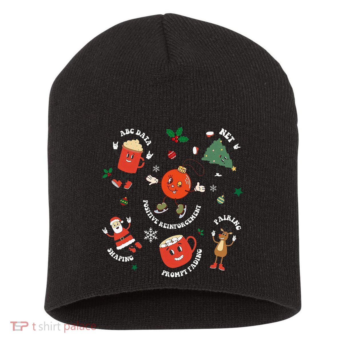 Christmas Behavior Therapist Aba Squad Behavior Analyst Short Acrylic Beanie