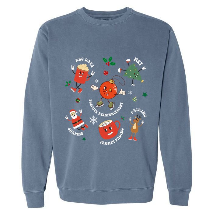 Christmas Behavior Therapist Aba Squad Behavior Analyst Garment-Dyed Sweatshirt