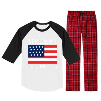 Ceremony Burn This Flag American Raglan Sleeve Pajama Set