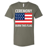 Ceremony Burn This Flag American V-Neck T-Shirt