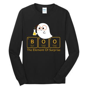 Chemistry Boo The Element Of Surprise Cute Chemist Halloween Tall Long Sleeve T-Shirt