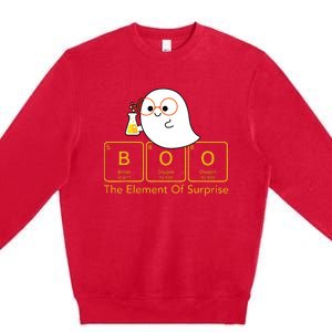 Chemistry Boo The Element Of Surprise Cute Chemist Halloween Premium Crewneck Sweatshirt