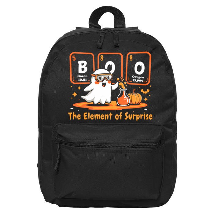 Chemistry Boo The Element Of Surprise Cute Chemist Halloween 16 in Basic Backpack