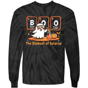 Chemistry Boo The Element Of Surprise Cute Chemist Halloween Tie-Dye Long Sleeve Shirt