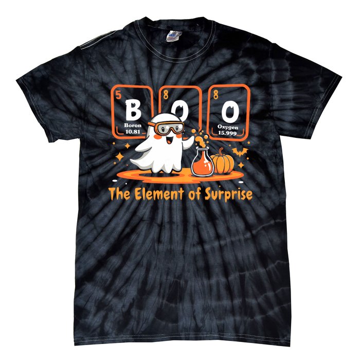 Chemistry Boo The Element Of Surprise Cute Chemist Halloween Tie-Dye T-Shirt