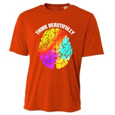 Colorful Brain Think Beautifully Lgbtq Pride Month Gift Cooling Performance Crew T-Shirt