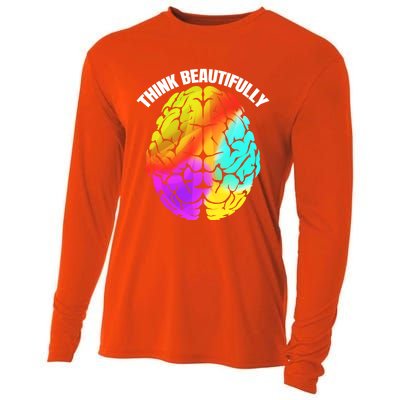 Colorful Brain Think Beautifully Lgbtq Pride Month Gift Cooling Performance Long Sleeve Crew