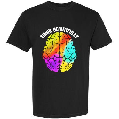 Colorful Brain Think Beautifully Lgbtq Pride Month Gift Garment-Dyed Heavyweight T-Shirt