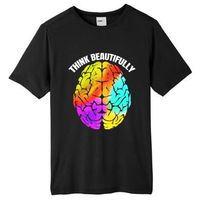 Colorful Brain Think Beautifully Lgbtq Pride Month Gift Tall Fusion ChromaSoft Performance T-Shirt