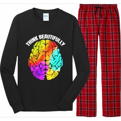 Colorful Brain Think Beautifully Lgbtq Pride Month Gift Long Sleeve Pajama Set