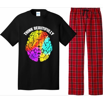 Colorful Brain Think Beautifully Lgbtq Pride Month Gift Pajama Set