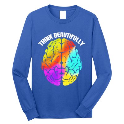 Colorful Brain Think Beautifully Lgbtq Pride Month Gift Long Sleeve Shirt