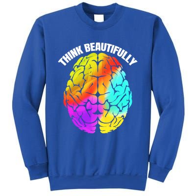 Colorful Brain Think Beautifully Lgbtq Pride Month Gift Sweatshirt