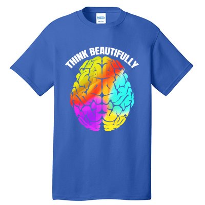 Colorful Brain Think Beautifully Lgbtq Pride Month Gift Tall T-Shirt