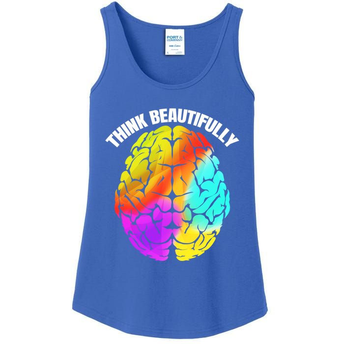 Colorful Brain Think Beautifully Lgbtq Pride Month Gift Ladies Essential Tank