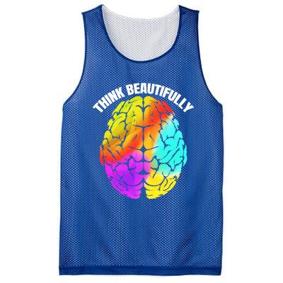 Colorful Brain Think Beautifully Lgbtq Pride Month Gift Mesh Reversible Basketball Jersey Tank