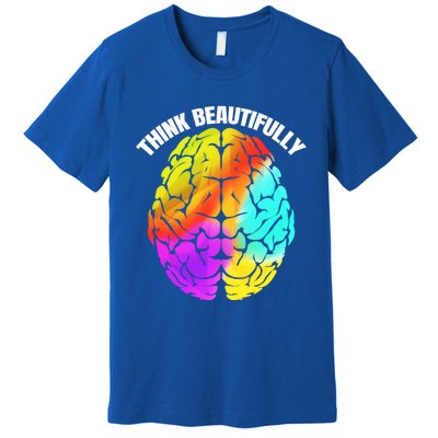 Colorful Brain Think Beautifully Lgbtq Pride Month Gift Premium T-Shirt