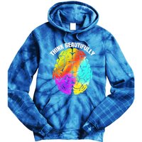 Colorful Brain Think Beautifully Lgbtq Pride Month Gift Tie Dye Hoodie