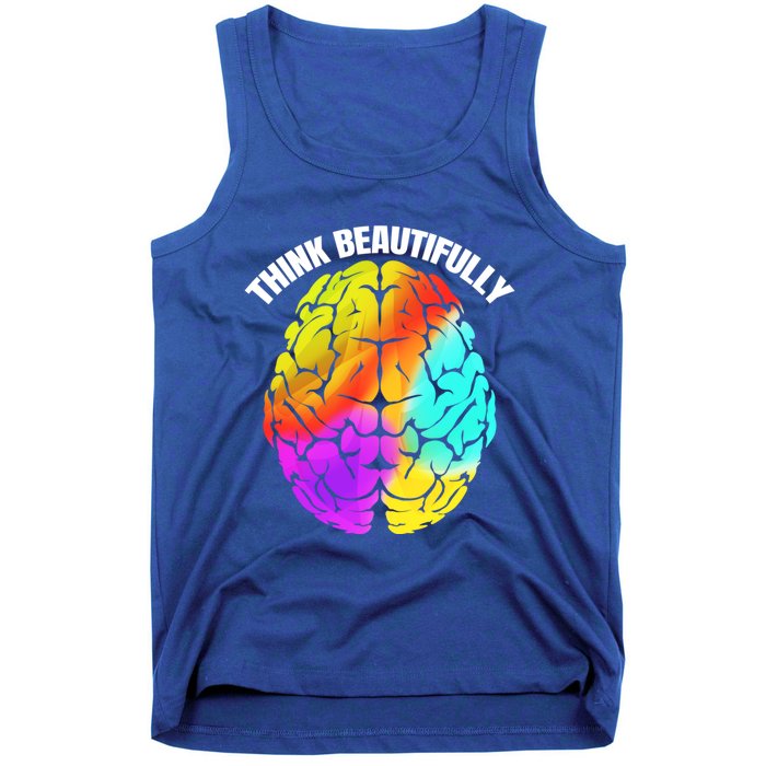 Colorful Brain Think Beautifully Lgbtq Pride Month Gift Tank Top