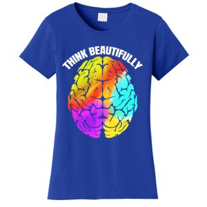 Colorful Brain Think Beautifully Lgbtq Pride Month Gift Women's T-Shirt