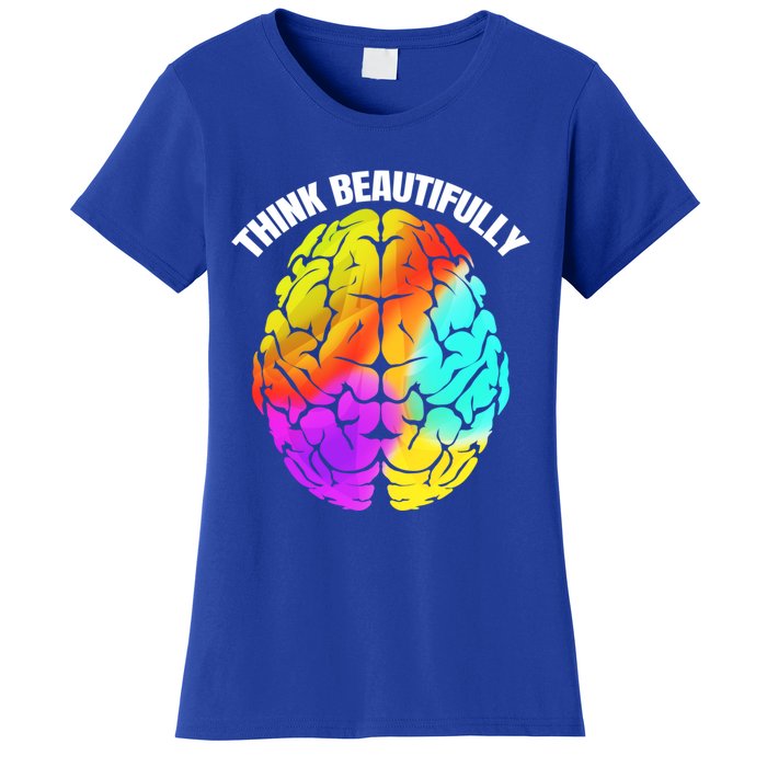 Colorful Brain Think Beautifully Lgbtq Pride Month Gift Women's T-Shirt