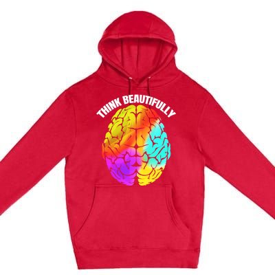 Colorful Brain Think Beautifully Lgbtq Pride Month Gift Premium Pullover Hoodie