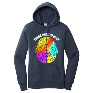 Colorful Brain Think Beautifully Lgbtq Pride Month Gift Women's Pullover Hoodie