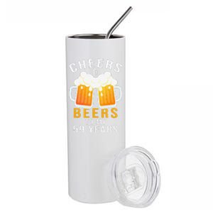 Cheers & Beers To 59 Years Old Beer Lover 59th Birthday Gift Stainless Steel Tumbler