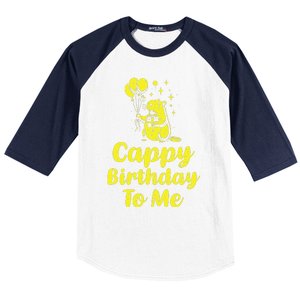 Cappy Birthday To Me Funny Capybara Capi Birthday Party Baseball Sleeve Shirt