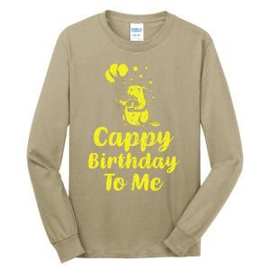 Cappy Birthday To Me Funny Capybara Capi Birthday Party Tall Long Sleeve T-Shirt