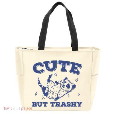 Cute But Trashy Vintage Retro 90s Possum Zip Tote Bag