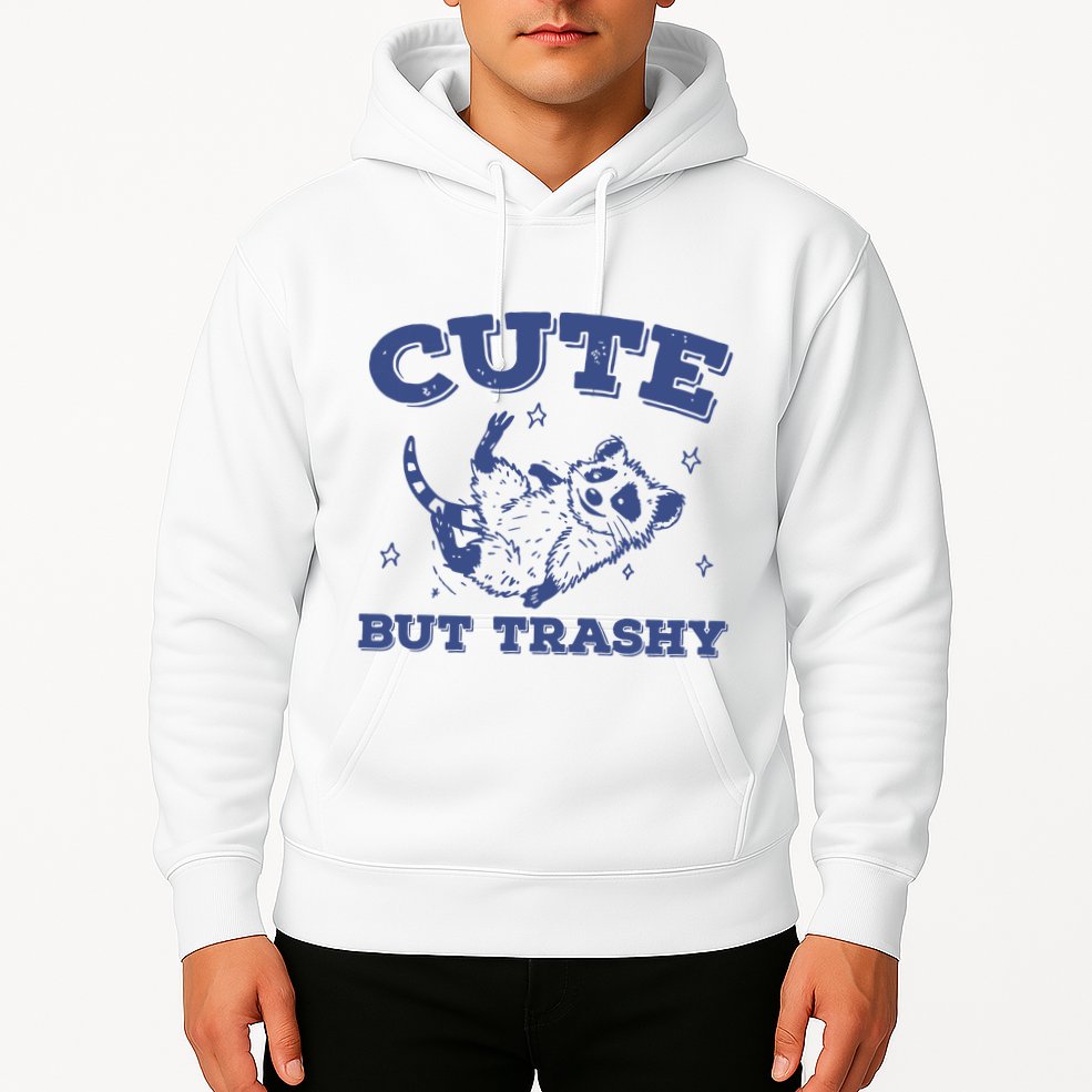 Cute But Trashy Vintage Retro 90s Possum Hoodie