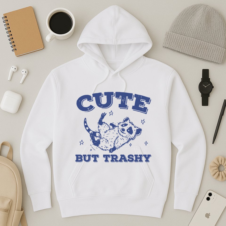 Cute But Trashy Vintage Retro 90s Possum Hoodie