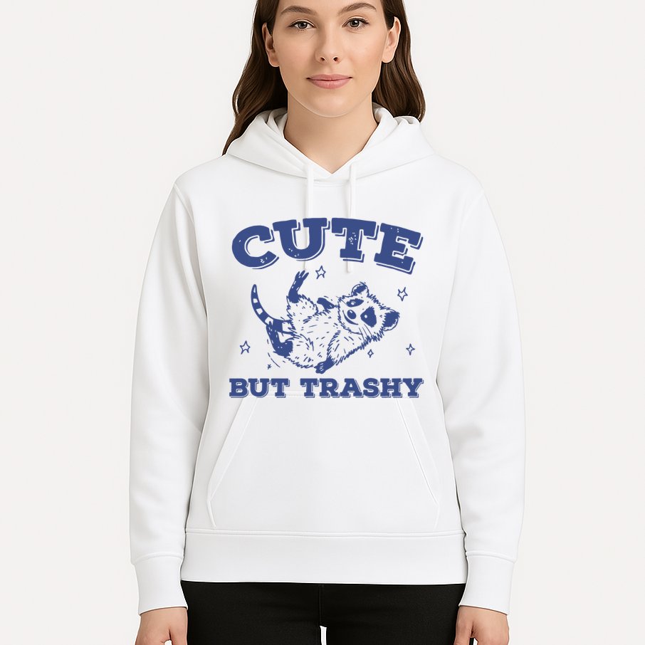 Cute But Trashy Vintage Retro 90s Possum Hoodie