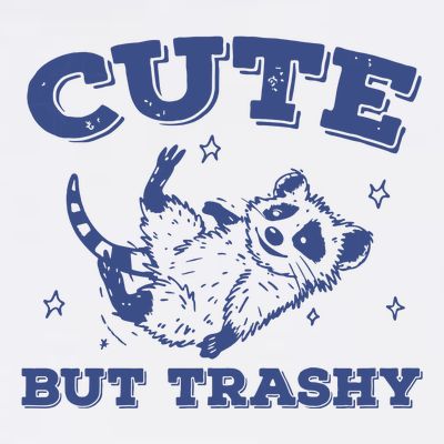 Cute But Trashy Vintage Retro 90s Possum T-Shirt