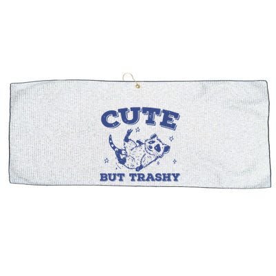 Cute But Trashy Vintage Retro 90s Possum Large Microfiber Waffle Golf Towel