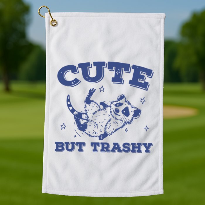 Cute But Trashy Vintage Retro 90s Possum Golf Towel