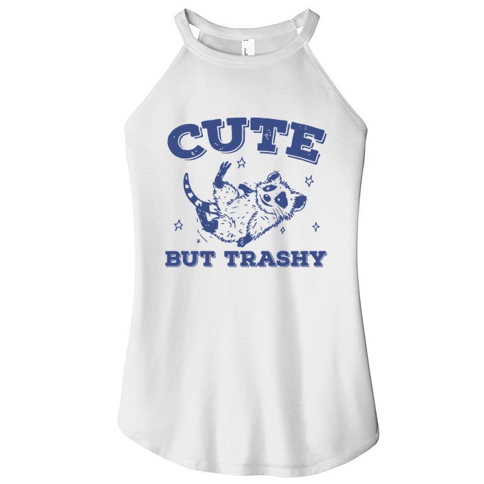 Cute But Trashy Vintage Retro 90s Possum Women's Perfect Tri Rocker Tank
