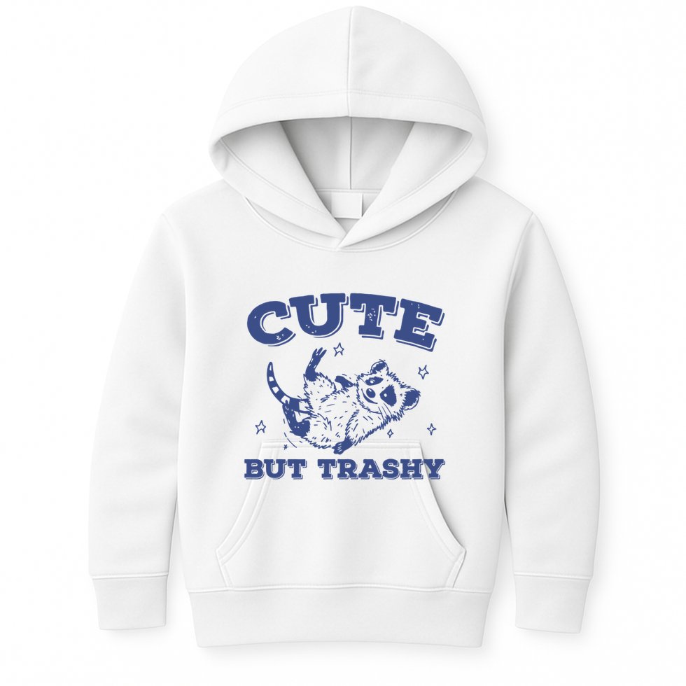Cute But Trashy Vintage Retro 90s Possum Kids Hoodie