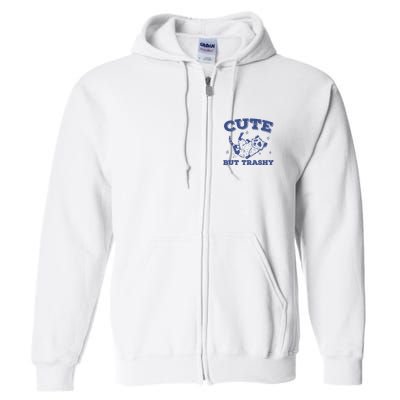Cute But Trashy Vintage Retro 90s Possum Full Zip Hoodie