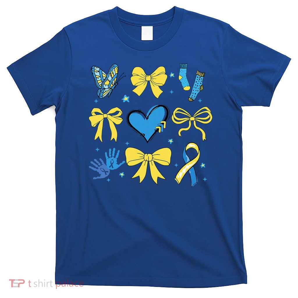 Coquette Bow Trisomy 21 Down Syndrome Awareness  T-Shirt