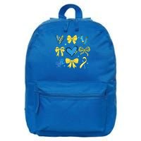 Coquette Bow Trisomy 21 Down Syndrome Awareness  16 in Basic Backpack
