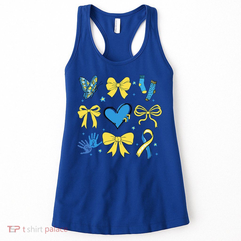 Coquette Bow Trisomy 21 Down Syndrome Awareness  Womens Tank Top