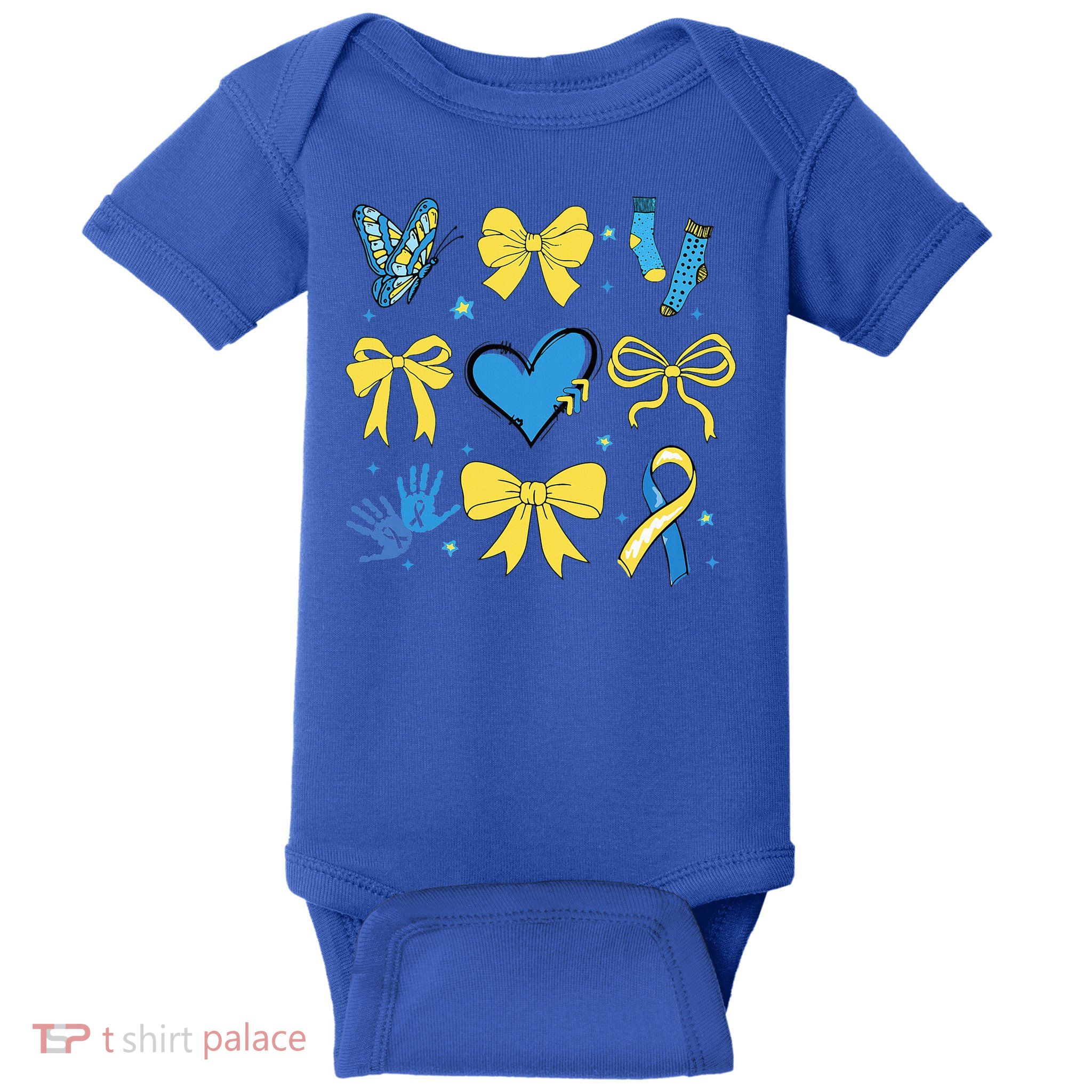 Coquette Bow Trisomy 21 Down Syndrome Awareness  Baby Bodysuit