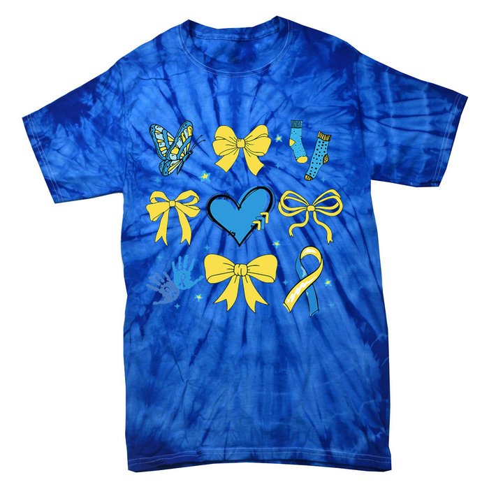Coquette Bow Trisomy 21 Down Syndrome Awareness  Tie-Dye T-Shirt