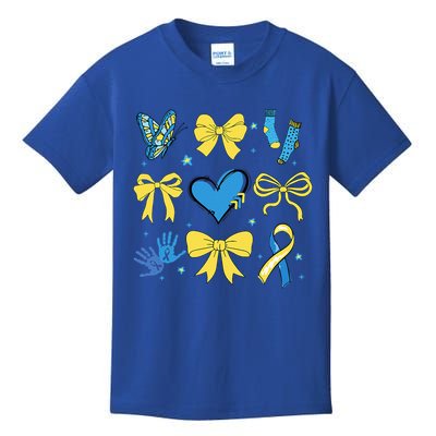 Coquette Bow Trisomy 21 Down Syndrome Awareness  Kids T-Shirt