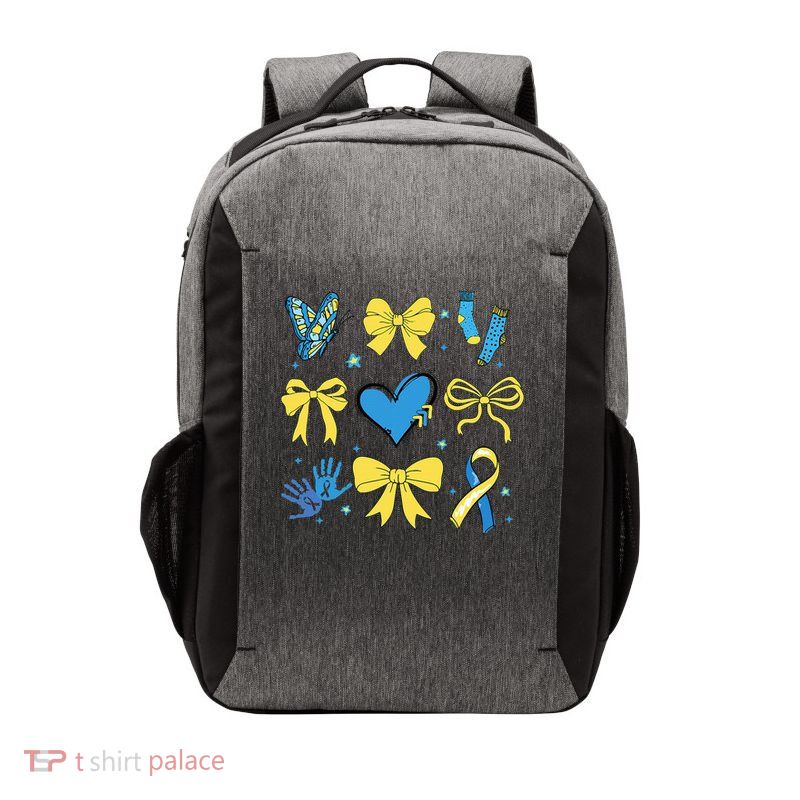 Coquette Bow Trisomy 21 Down Syndrome Awareness  Vector Backpack