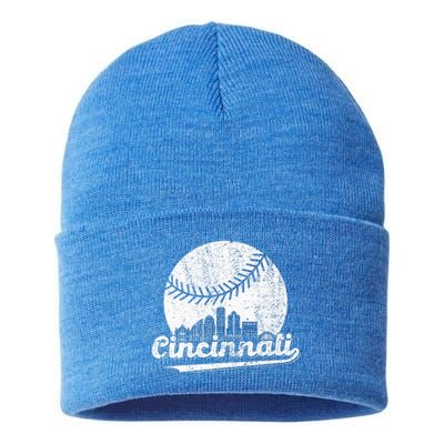 Cincinnati Baseball Throwback Classic Retro Vintage Sustainable Knit Beanie